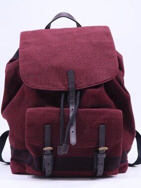 Burberry Brookdale Backpack Mega Check Burgundy Canvas Leather